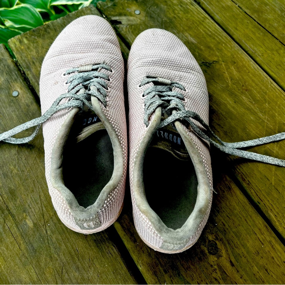 Nobull blush pink trainers